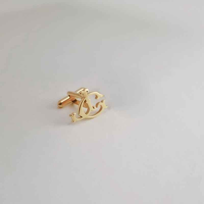 Personalized Initial Cufflinks Set for Groomsmen Wedding Gift Men Jewelry