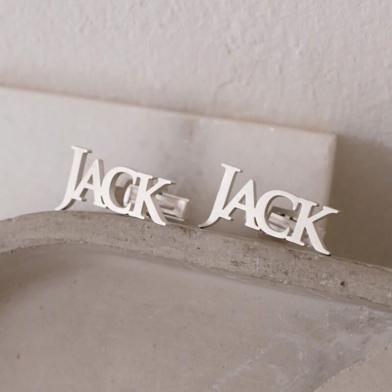 Stainless Steel Cufflinks Engraved Initials for Groomsmen Father Grandfather