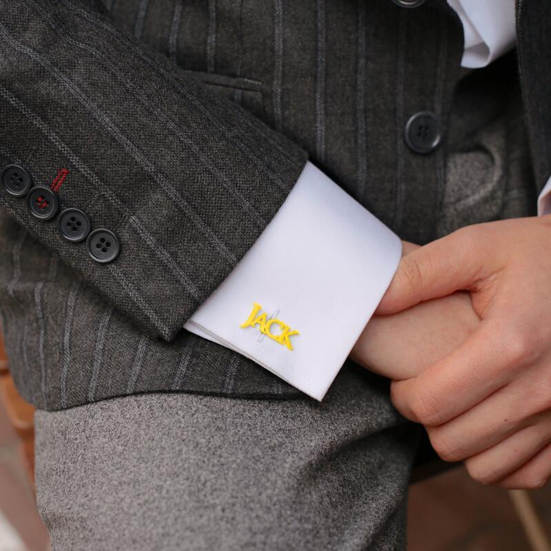 Stainless Steel Cufflinks Engraved Initials for Groomsmen Father Grandfather