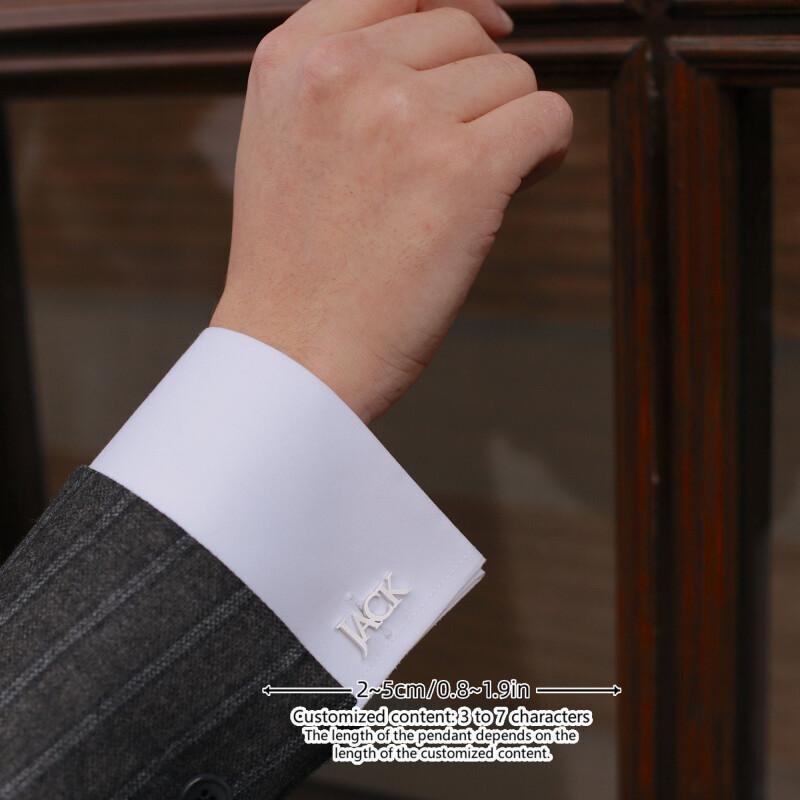Stainless Steel Cufflinks Engraved Initials for Groomsmen Father Grandfather