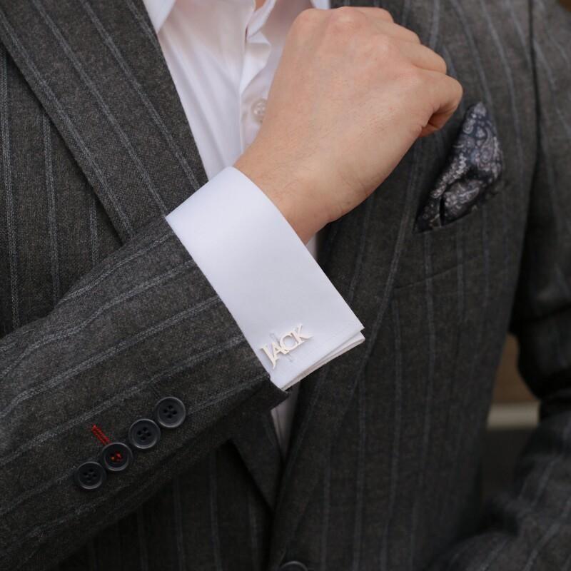 Stainless Steel Cufflinks Engraved Initials for Groomsmen Father Grandfather