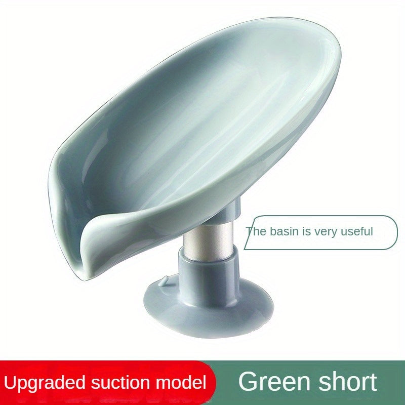 Plastik yaproq shaklidagi sabun ushlagich, turuvchi so'ruvchi qopqoq dizayni, teshik ochish shart emas. Hammom uchun suvga chidamli sabun idishi.