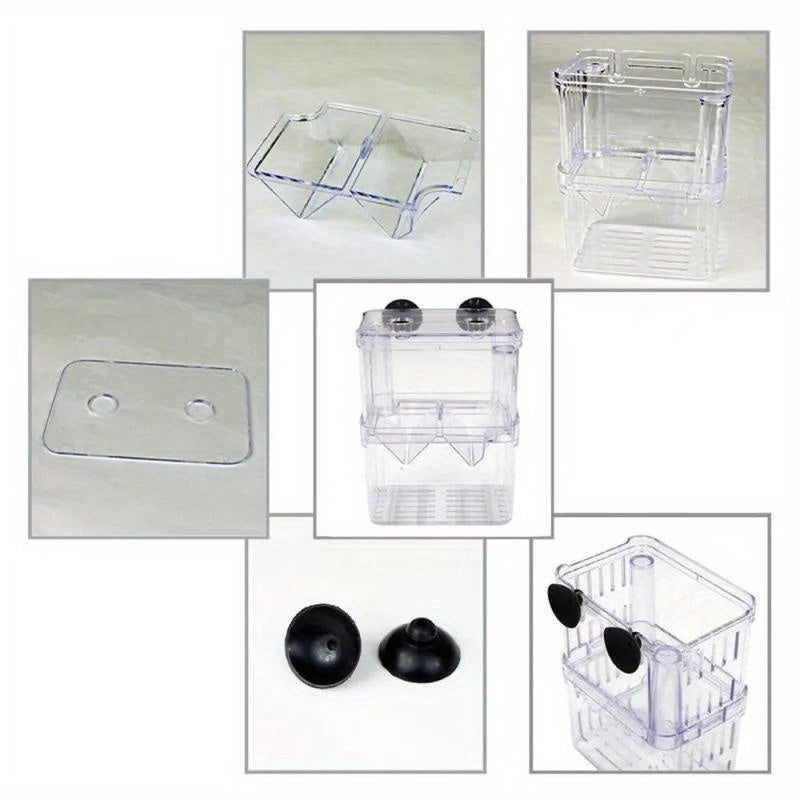 Square Fish Breeding Isolation Box for Guppies No Battery Needed