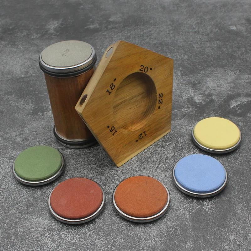 Magnetli Rulonli Pichoq Sharpening Tumbler, ajraladigan pichoq toshlari bilan bladesmith tizimi, 15-22 daraja burchak variantlarini taklif qiladi.