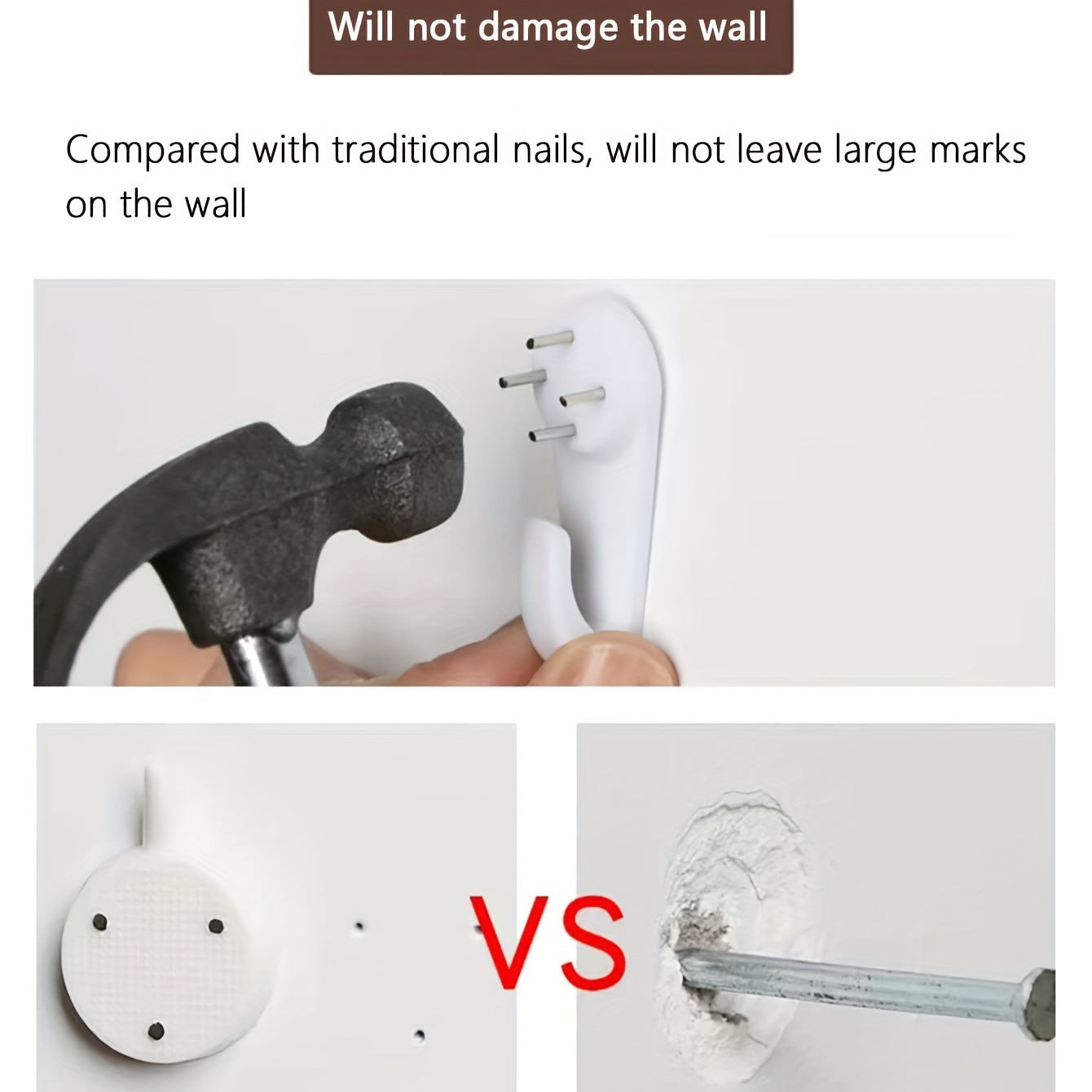 Juego de 10/20 ganchos de uñas invisibles y sin rastro para colgar marcos de fotos y decoración de pared