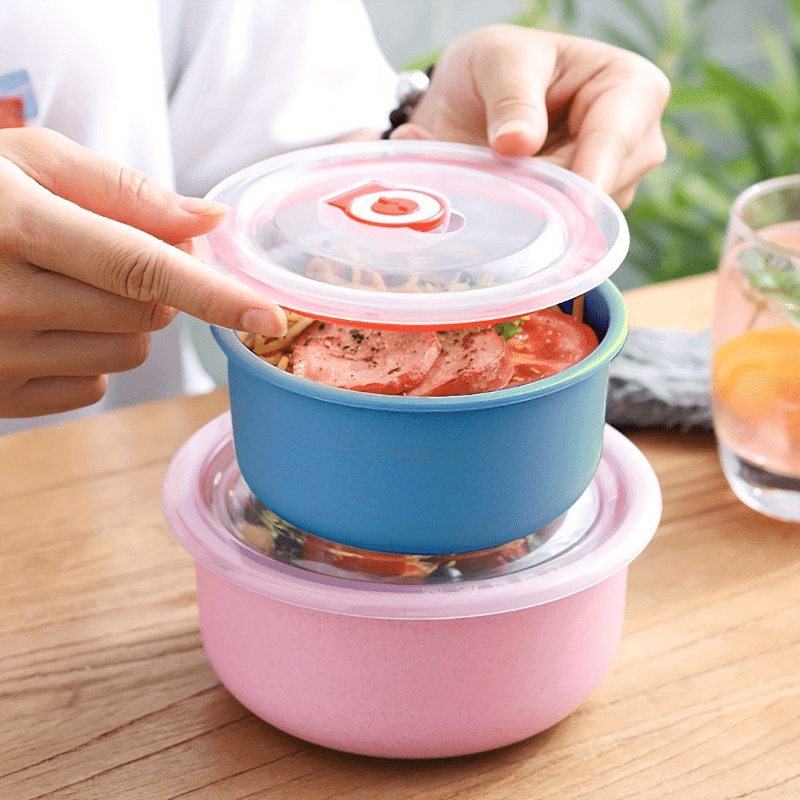 Set of 3 Round Airtight Food Storage Containers for Lunches