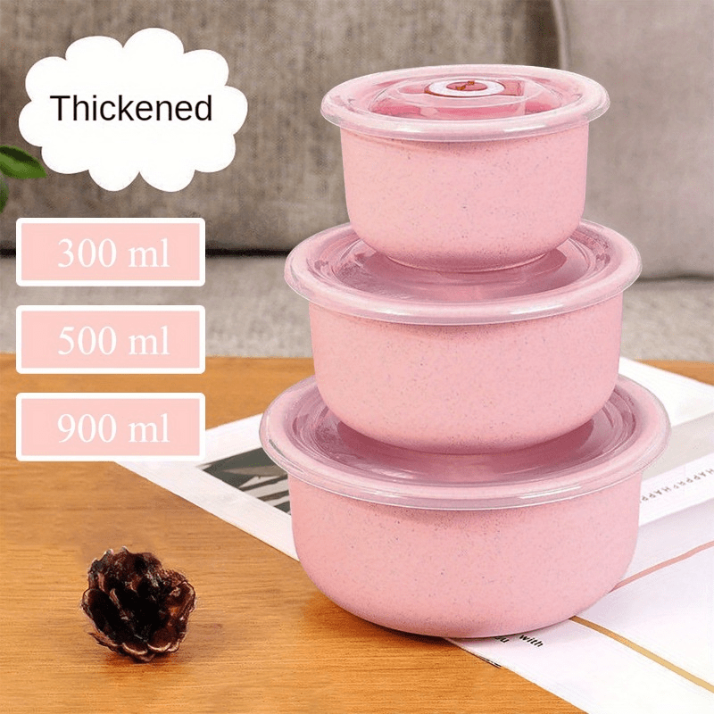 Set of 3 Round Airtight Food Storage Containers for Lunches