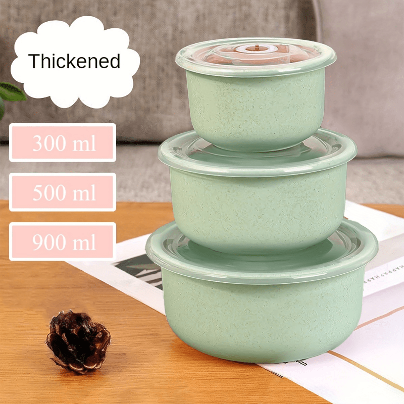 Set of 3 Round Airtight Food Storage Containers for Lunches