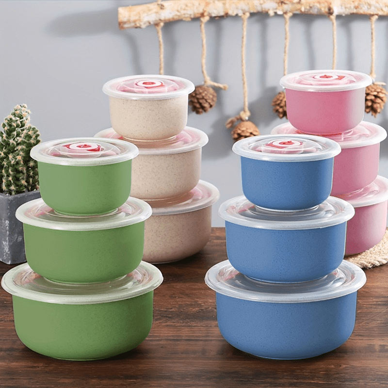 Set of 3 Round Airtight Food Storage Containers for Lunches