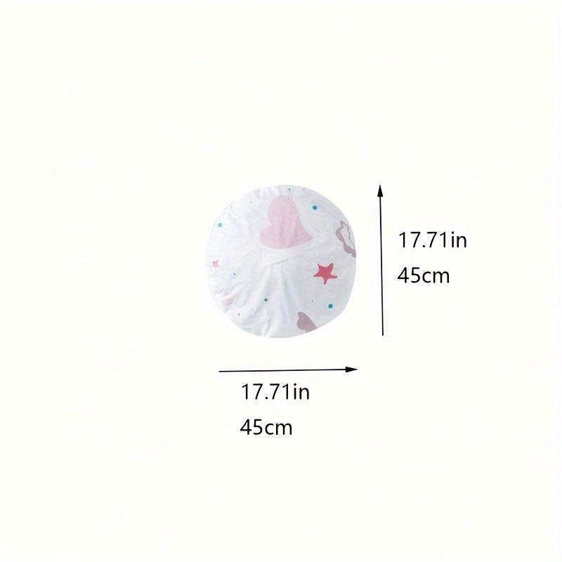 Circular Floor Fan Dust Cover Waterproof 3D Heart Stars Design Universal Fit