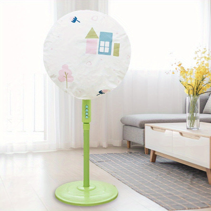 Circular Floor Fan Dust Cover Waterproof 3D Heart Stars Design Universal Fit