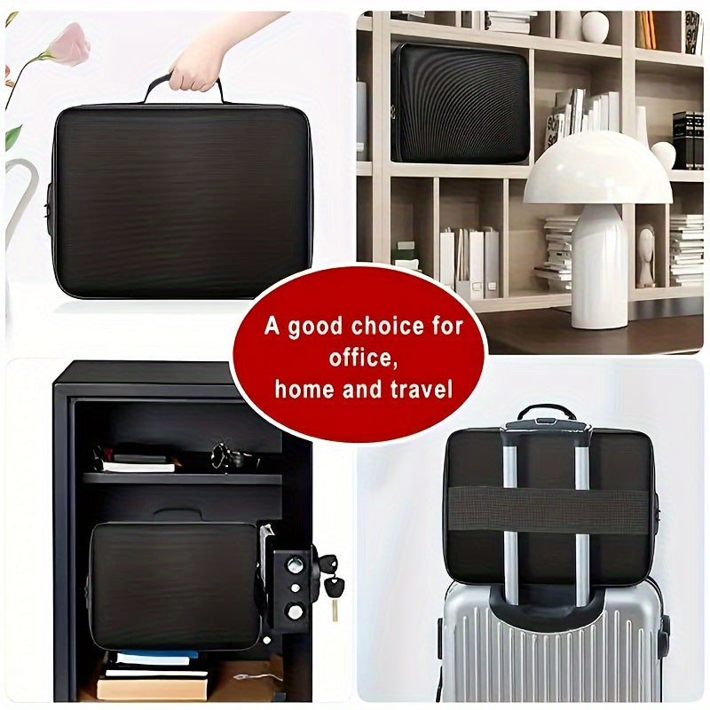 Lightweight Waterproof Oxford Cloth File Bag with Lock for Laptops and Documents