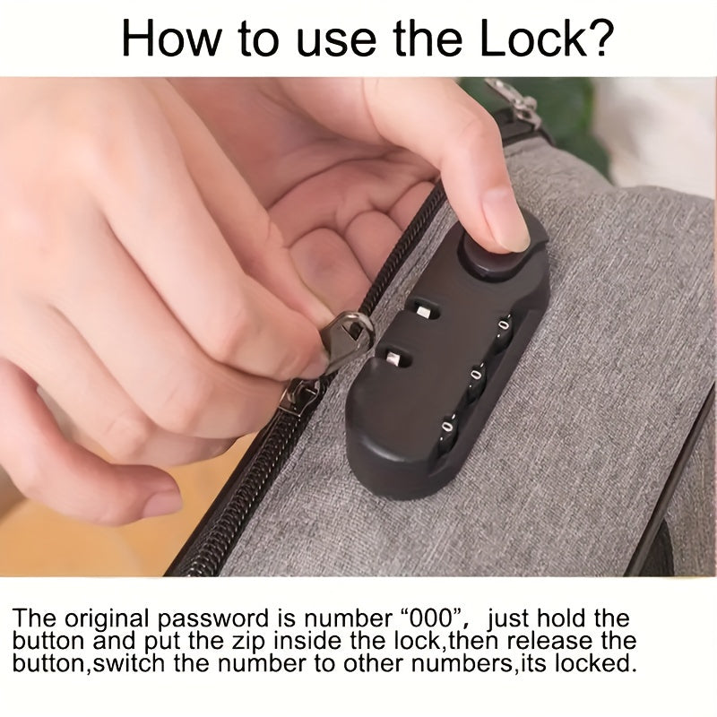 Lightweight Waterproof Oxford Cloth File Bag with Lock for Laptops and Documents