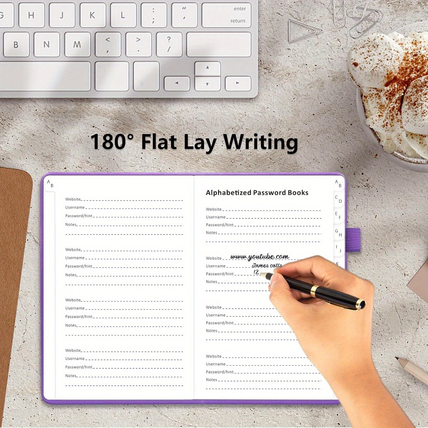 Hardcover Password Book with Alphabetical Tabs for Seniors and Adults