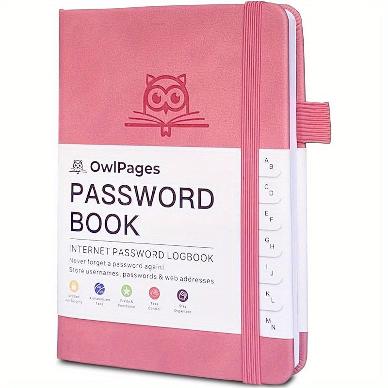 Hardcover Password Book with Alphabetical Tabs for Seniors and Adults