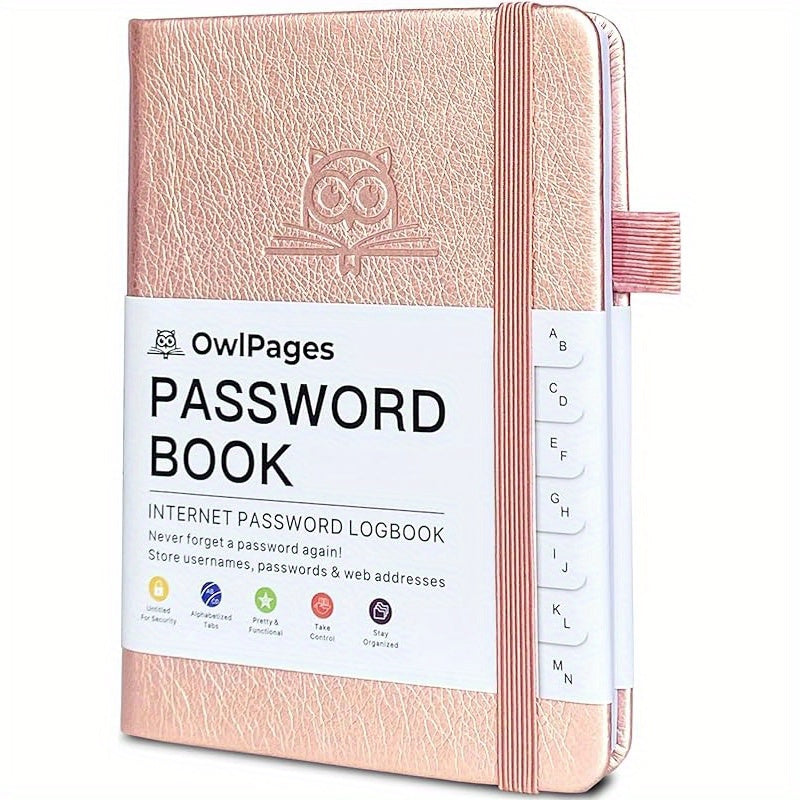 Hardcover Password Book with Alphabetical Tabs for Seniors and Adults
