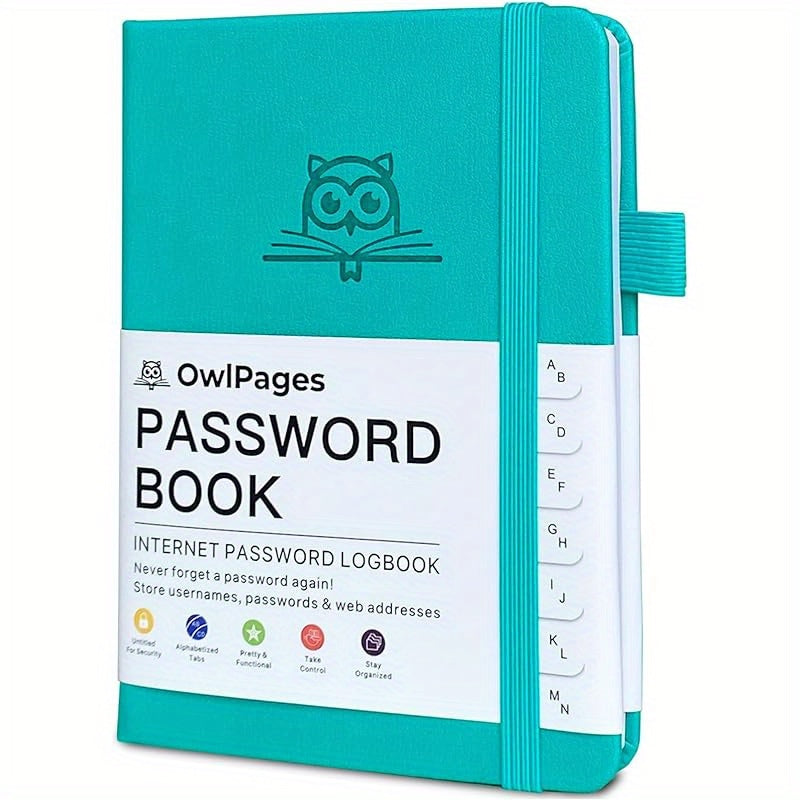 Hardcover Password Book with Alphabetical Tabs for Seniors and Adults
