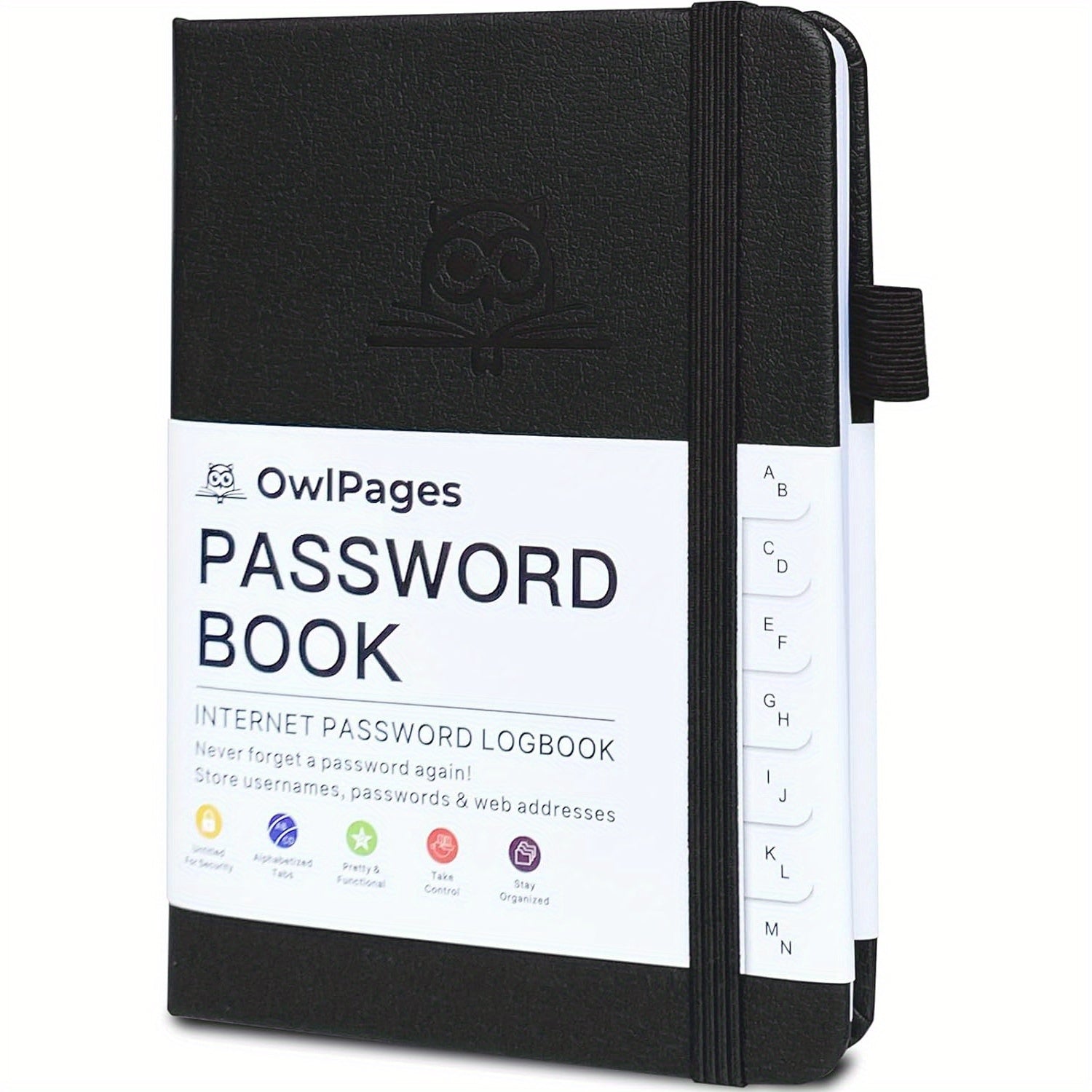 Hardcover Password Book with Alphabetical Tabs for Seniors and Adults