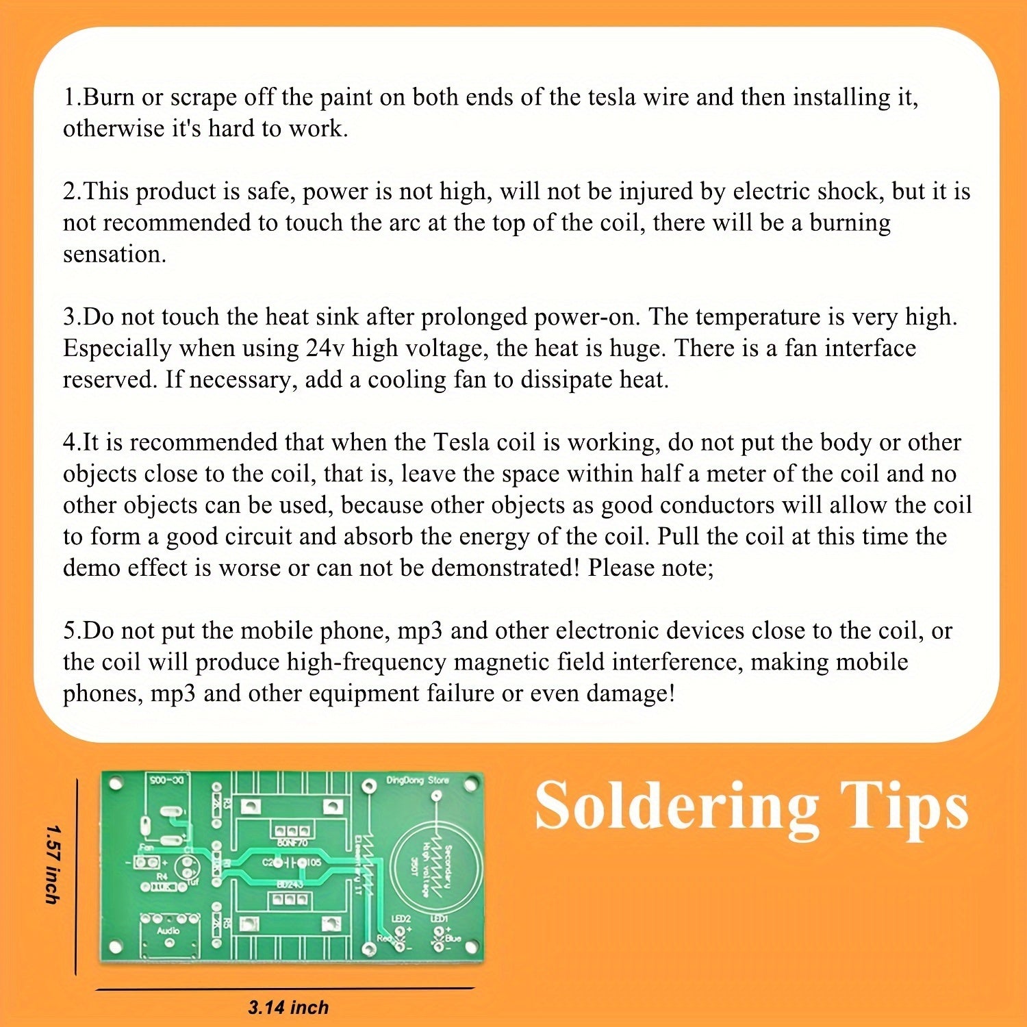 Mini Music Tesla Coil Kit PVC Electronics Science Experiment