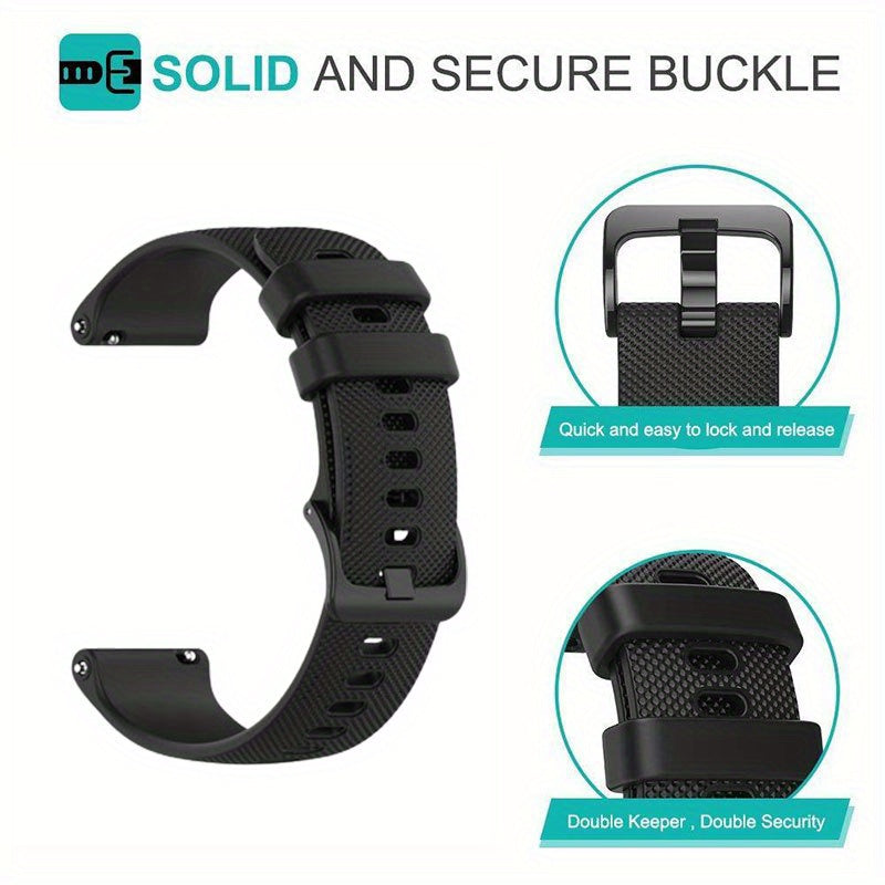 3pcs Silicone Watch Bands Compatible with Garmin Venu Vivoactive Vivomove Forerunner 18mm 22mm