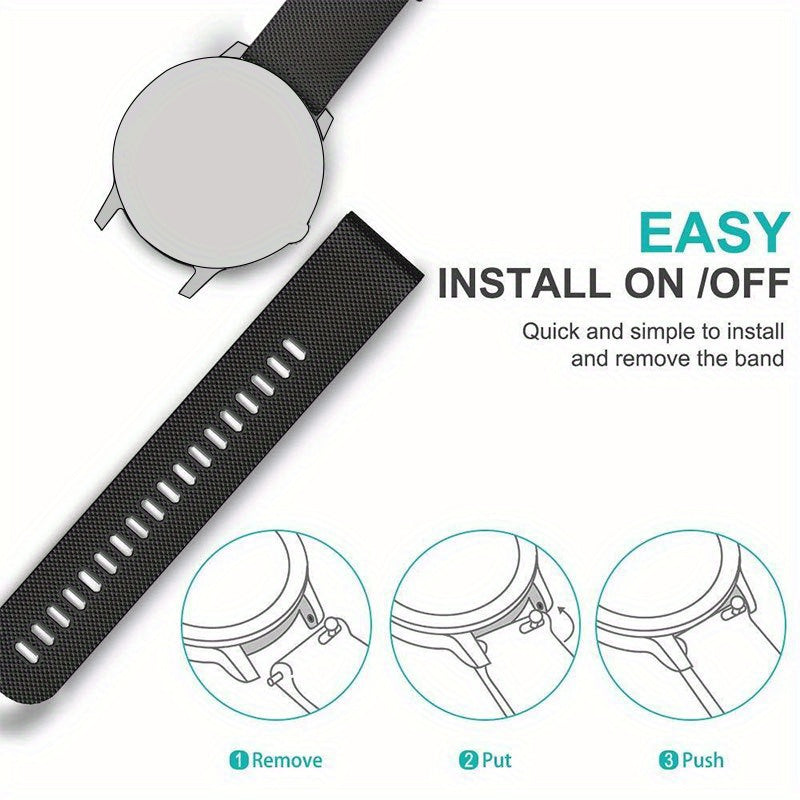 3pcs Silicone Watch Bands Compatible with Garmin Venu Vivoactive Vivomove Forerunner 18mm 22mm