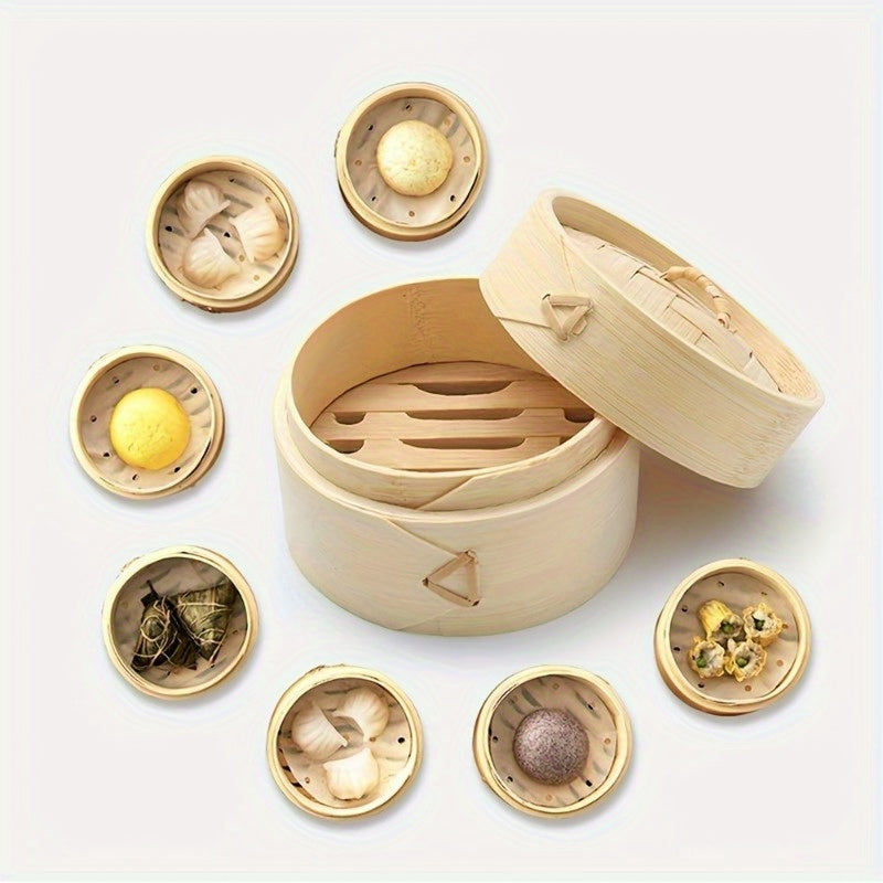 Ручная работа: красная сетчатая подарочная корзина с 1-шт. традиционной многослойной бамбуковой пароваркой, идеальна для свадебной коробки с конфетами и праздничного декора комнаты.