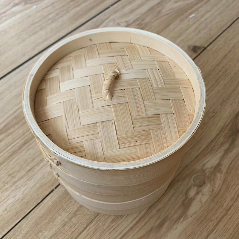 Ручная работа: красная сетчатая подарочная корзина с 1-шт. традиционной многослойной бамбуковой пароваркой, идеальна для свадебной коробки с конфетами и праздничного декора комнаты.