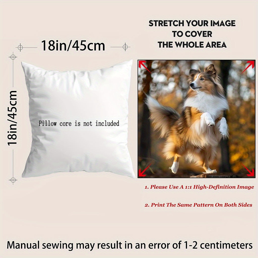 Custom Sheep Dog Memorial Pillowcase Polyester Blend Dual-Sided Photo Print Sofa Cover