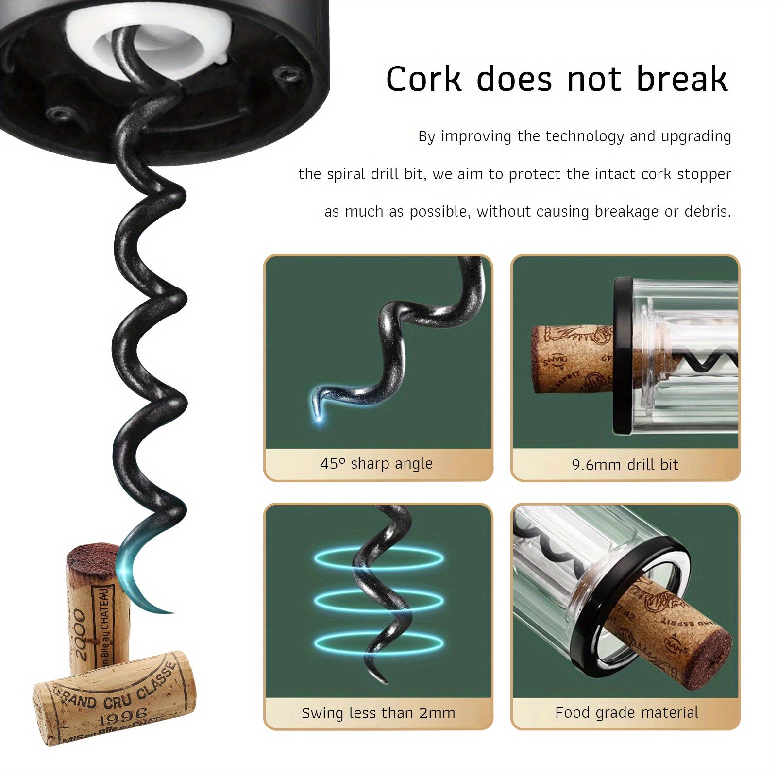 Электрическая открывалка для вина с штопором и ножом для фольги, аксессуар для красного вина