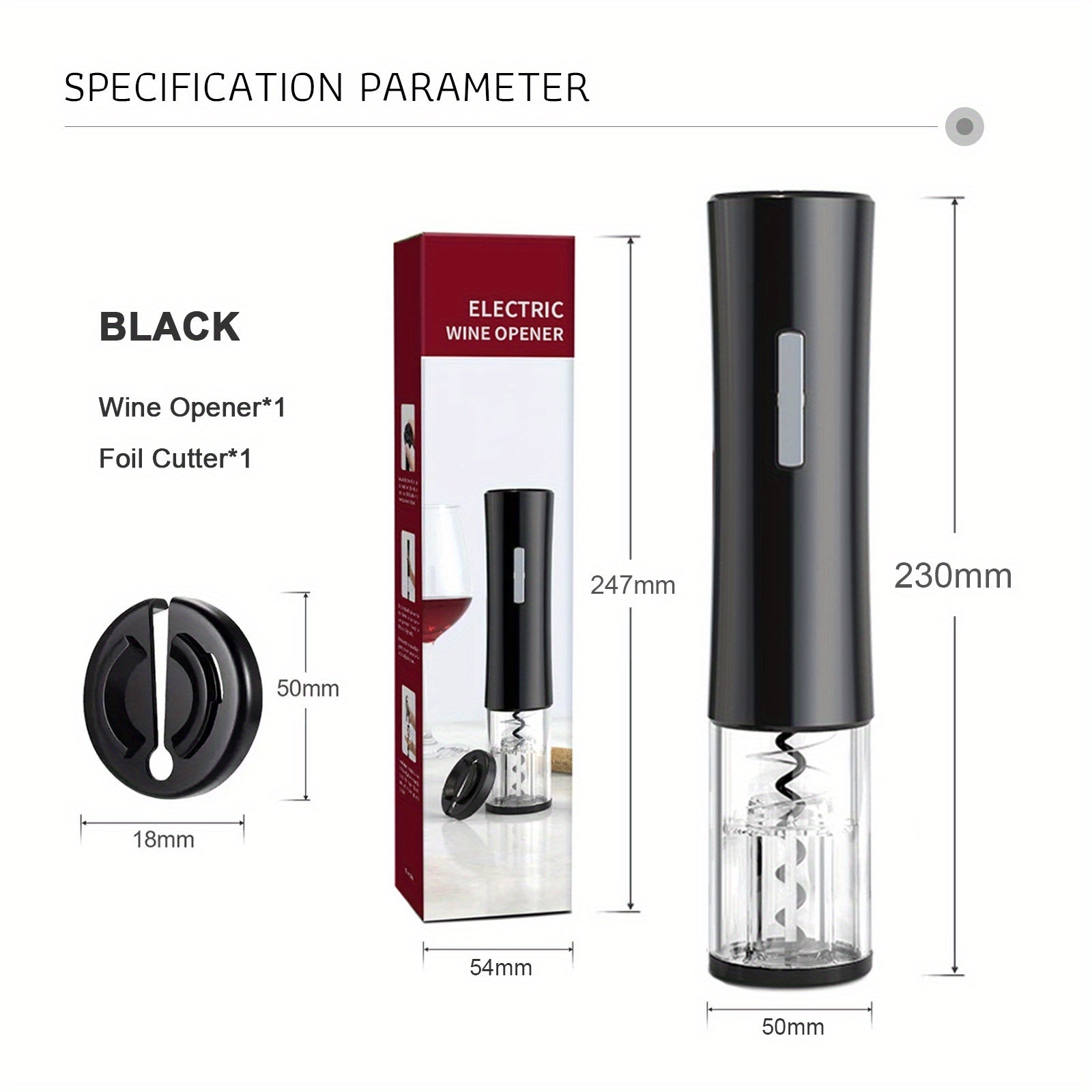 Электрическая открывалка для вина с штопором и ножом для фольги, аксессуар для красного вина