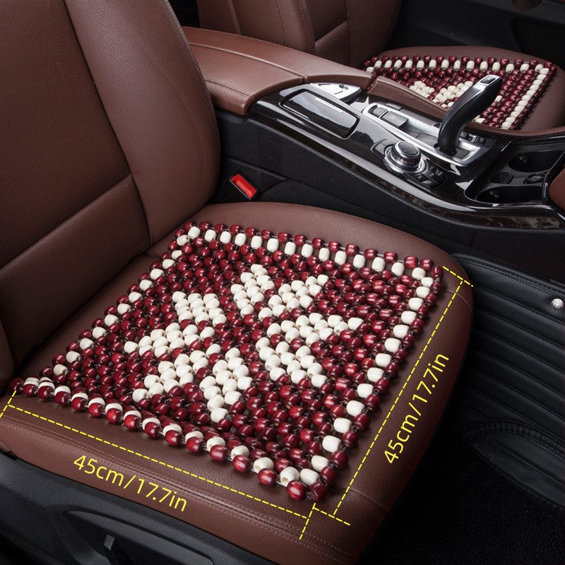All-Season Car Seat Cushion with Breathable Wood Surface for Comfort