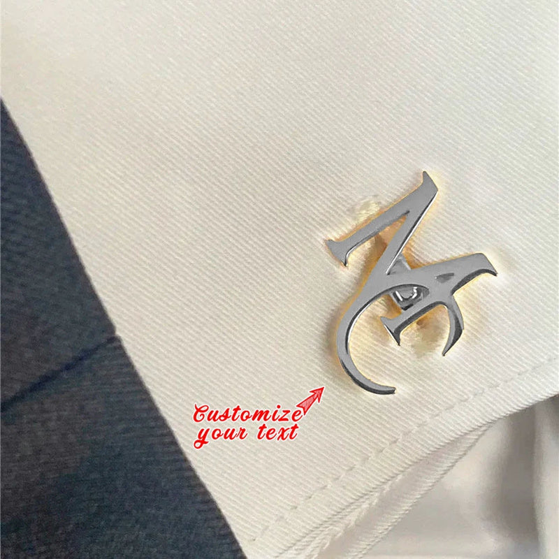 Personalized Name Necklace and Cufflinks Set for Groomsmen and Dads