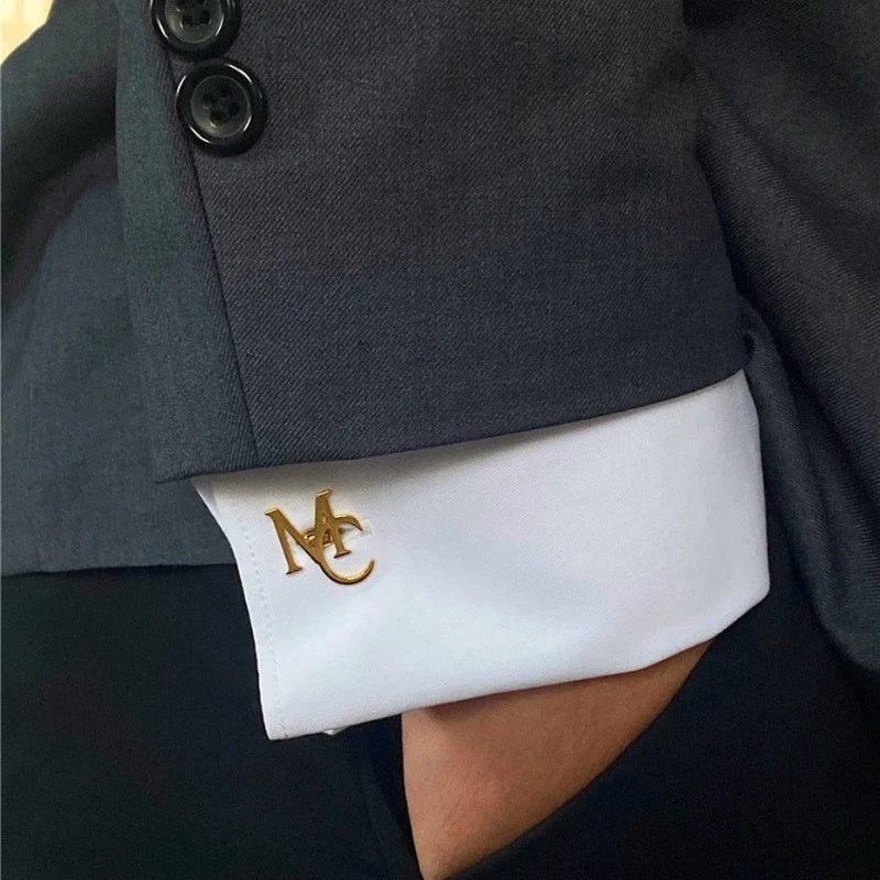 Personalized Name Necklace and Cufflinks Set for Groomsmen and Dads