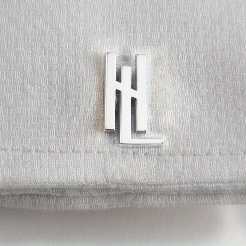 Personalized Thin Cufflinks with Initials for Groomsmen and Fathers Wedding Gift