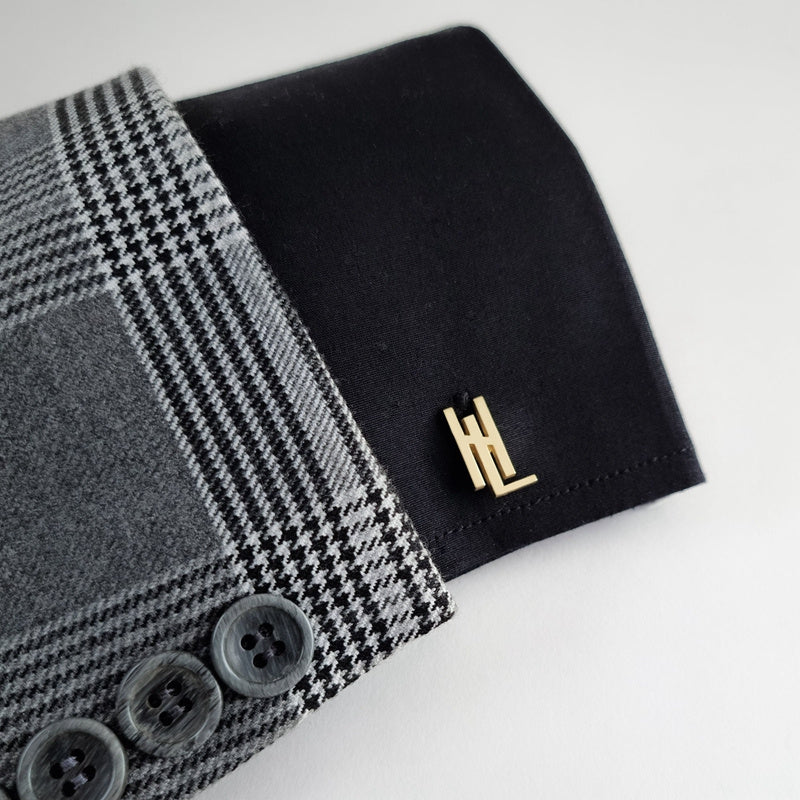 Personalized Thin Cufflinks with Initials for Groomsmen and Fathers Wedding Gift