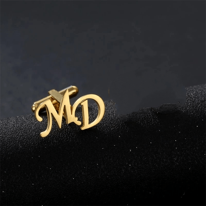 Personalized Initials Cufflinks for Men Engraved Groomsmen Gift Wedding Accessory