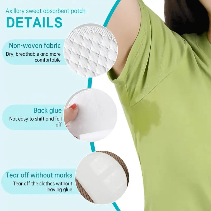 Unisex Disposable Underarm Sweat Pads Absorbent Quick-Dry Odor Control