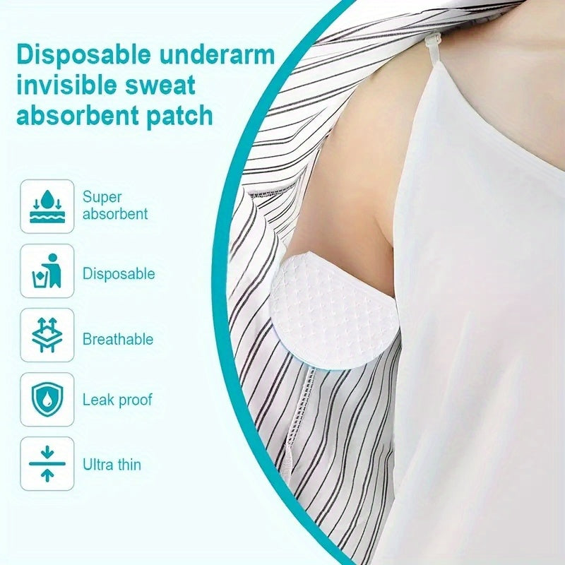 Unisex Disposable Underarm Sweat Pads Absorbent Quick-Dry Odor Control