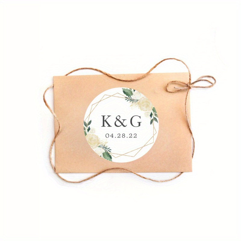 Personalized Round Circle Labels with Name and Date for Bridal Shower Favors Custom Thank You Stickers