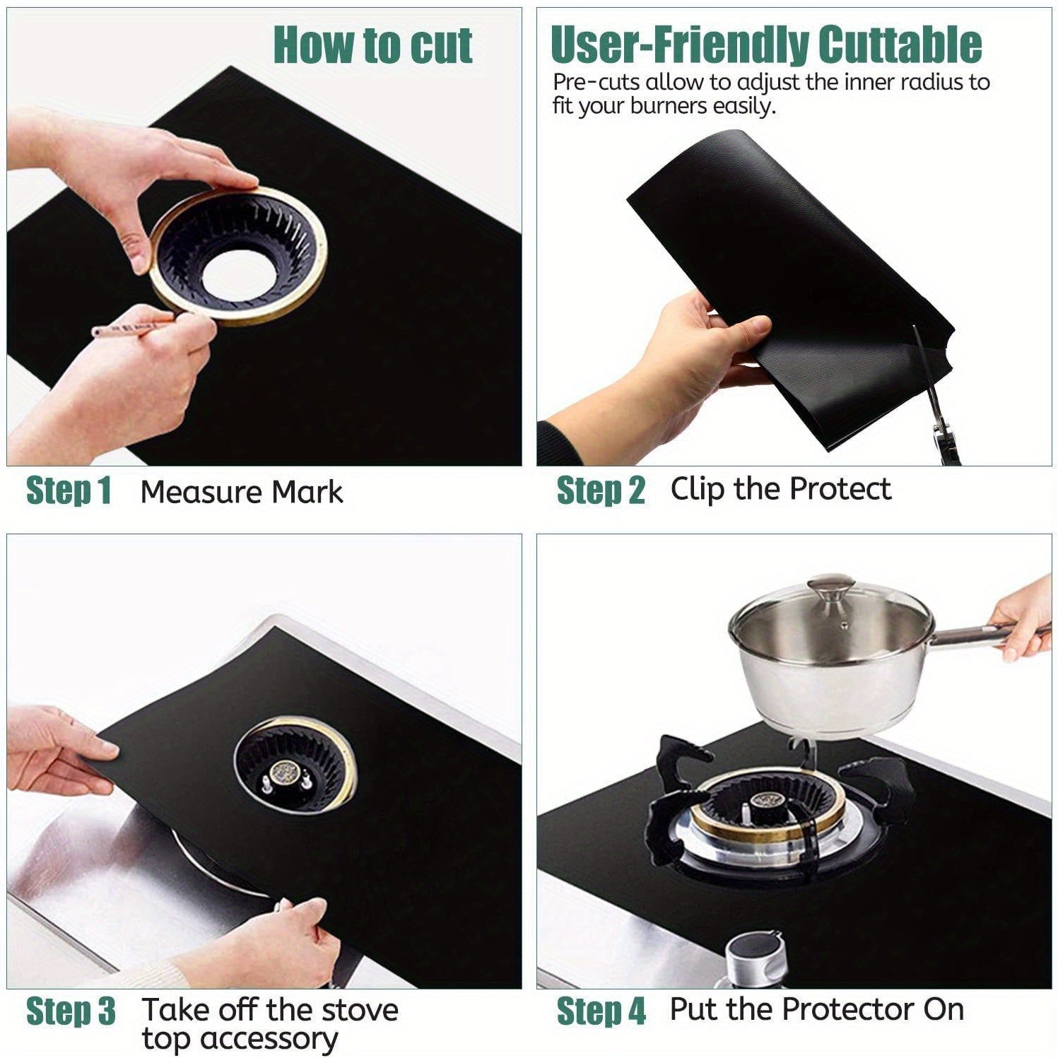 Heat-Resistant Washable Silicone Stove Top Covers for Gas Burners