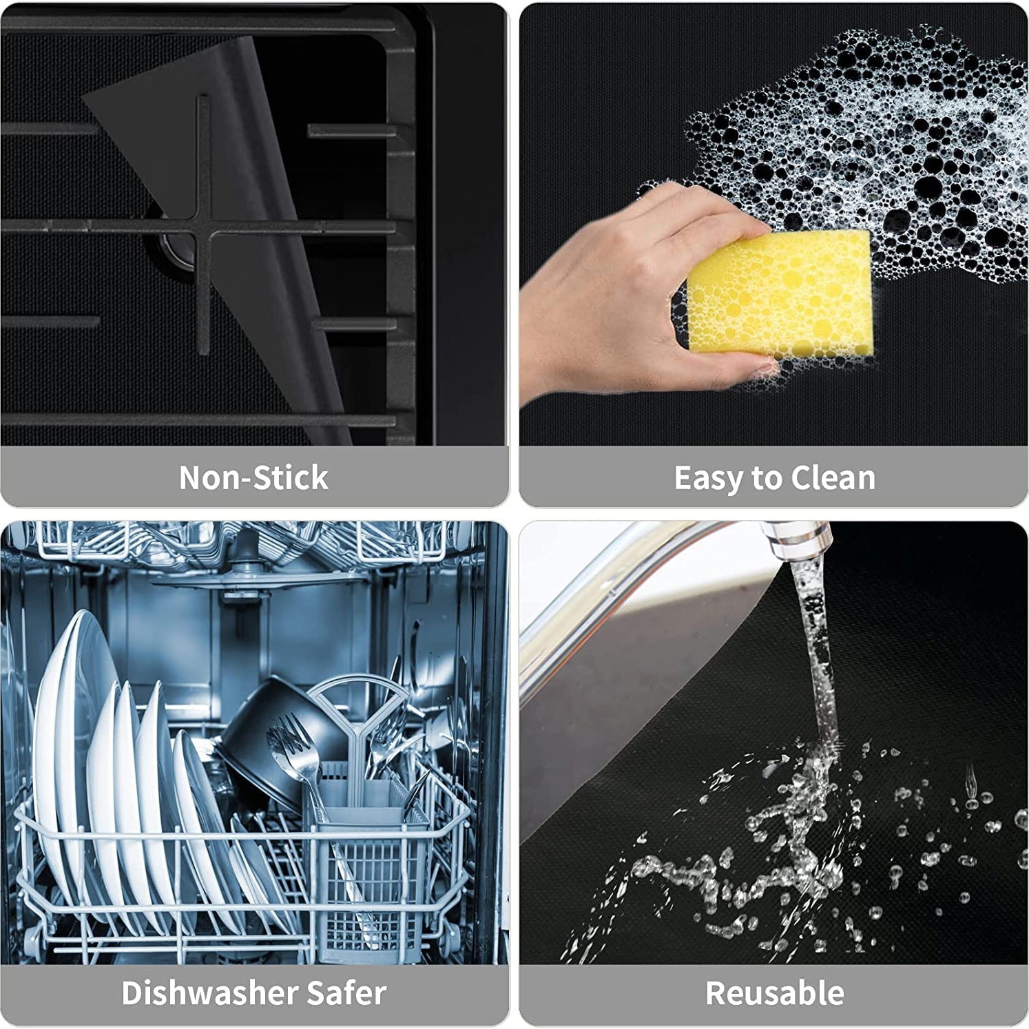 Heat-Resistant Washable Silicone Stove Top Covers for Gas Burners