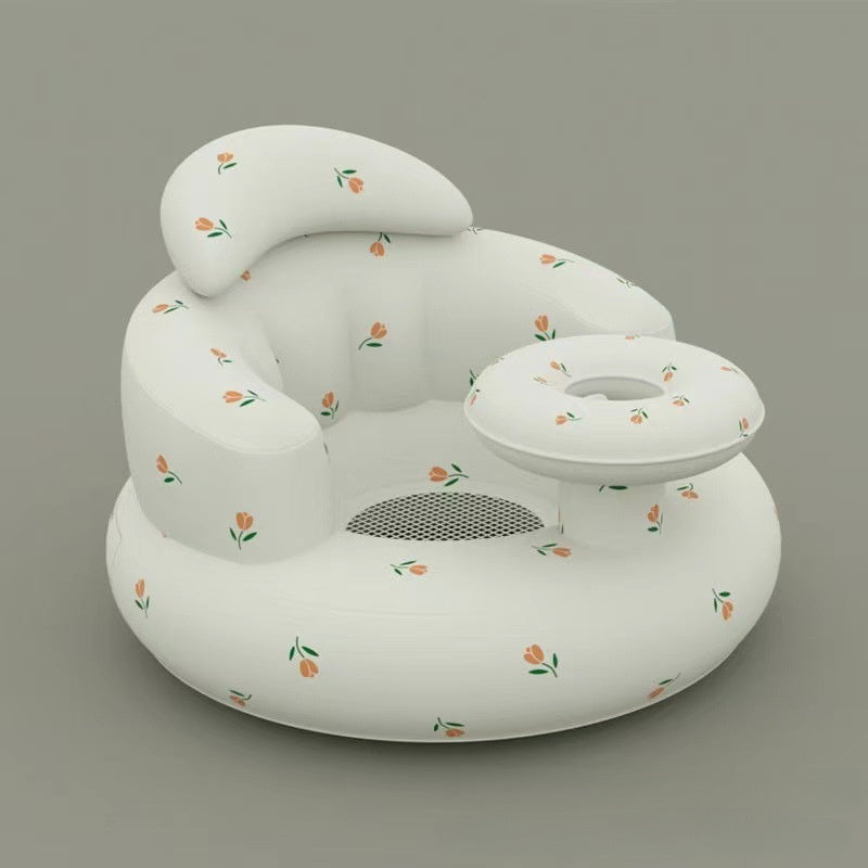 Inflatable Baby Learning Seat for Infants 0+ White Multi-Use Sitting Practice and Anti-Fall Stool