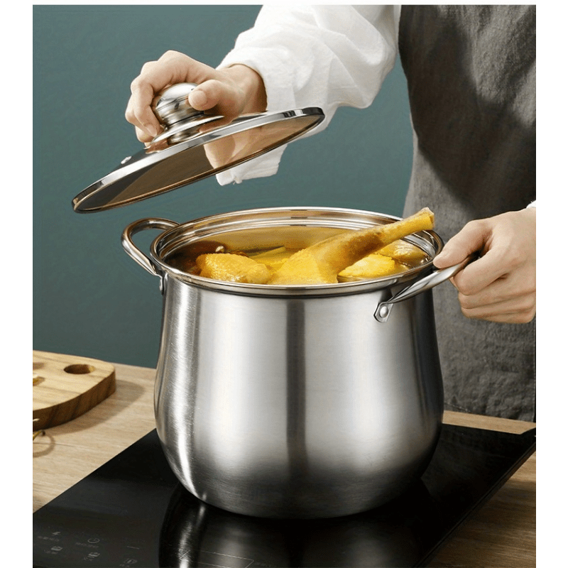 Large Stainless Steel Stock Pot for Soups and Stews 12 Quart
