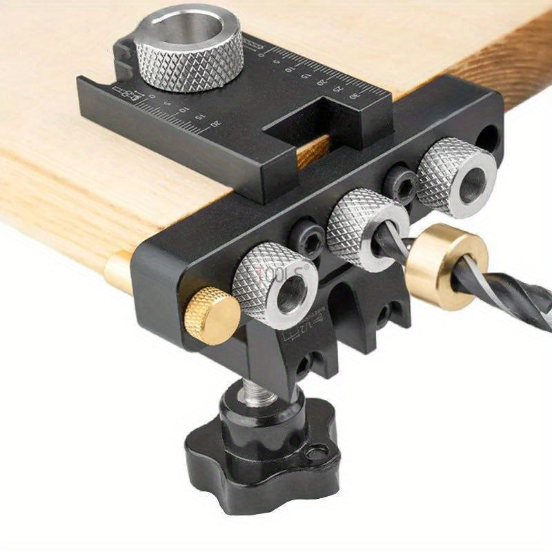 Adjustable Woodworking Dowel Jig Set with Precision Drill Guide for Easy Alignment