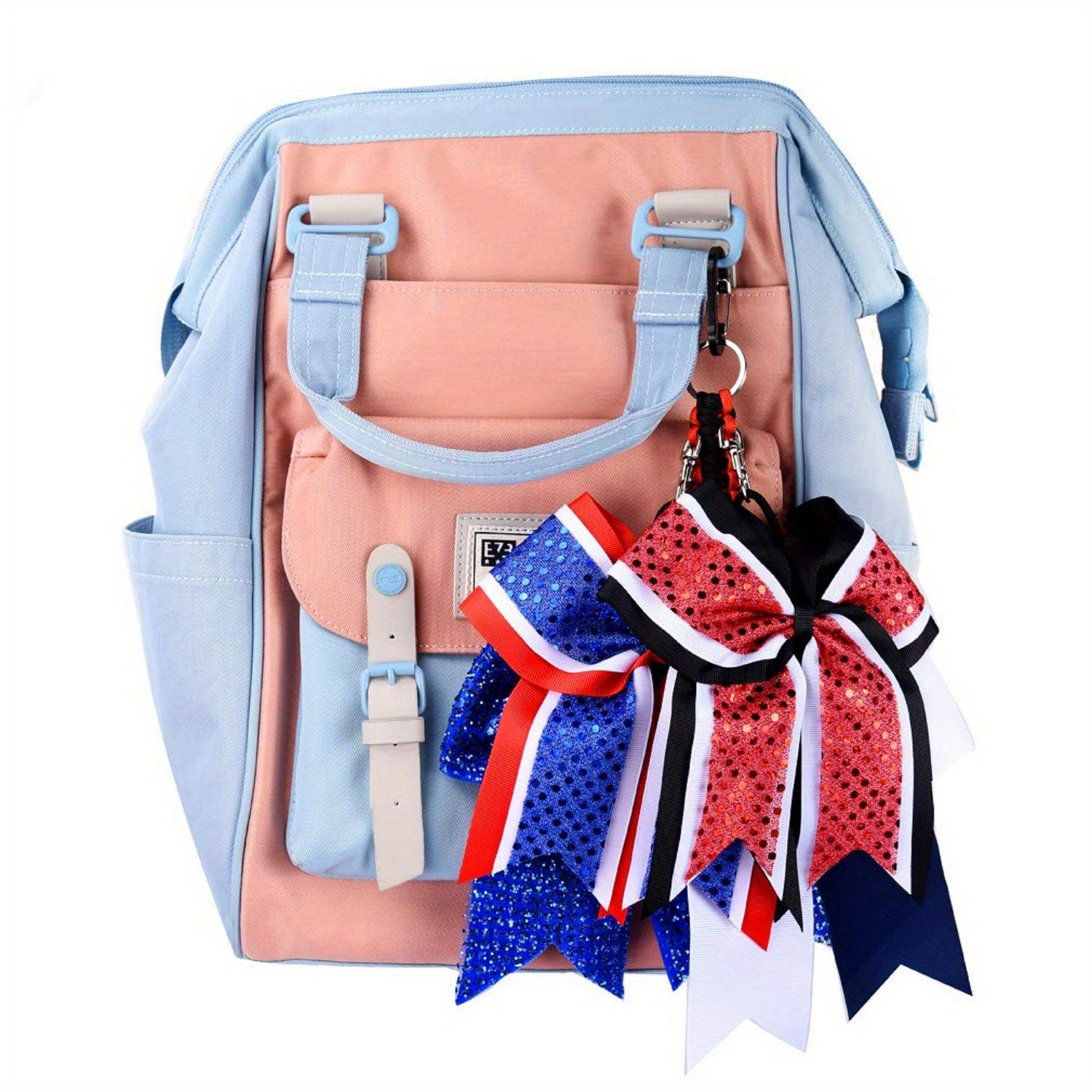 Cheerleading Bow Holder for Girls Metal 6 Clips Key Ring High School College