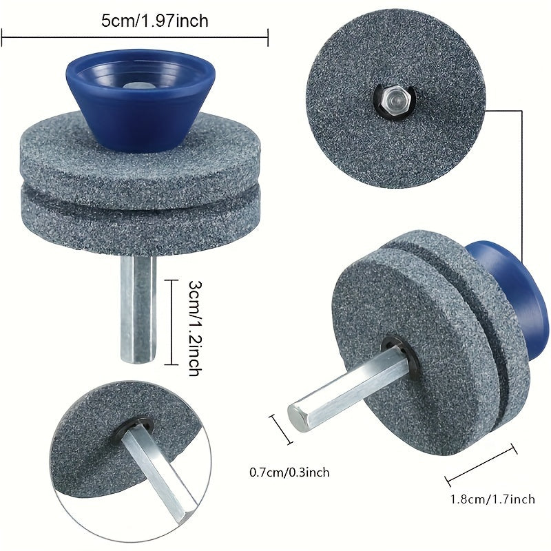 Universal Lawn Mower Blade Sharpener Double Layer Corundum Drill Guide