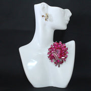 Retro-Inspired Brooch with Faux Pearls and Rhinestones Flower Pin for Scarves