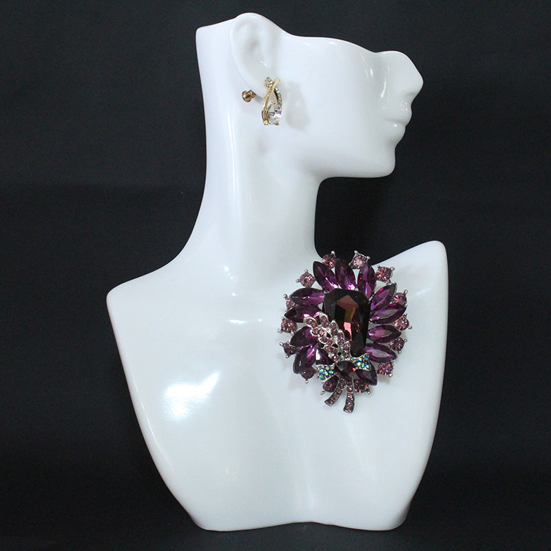 Retro-Inspired Brooch with Faux Pearls and Rhinestones Flower Pin for Scarves