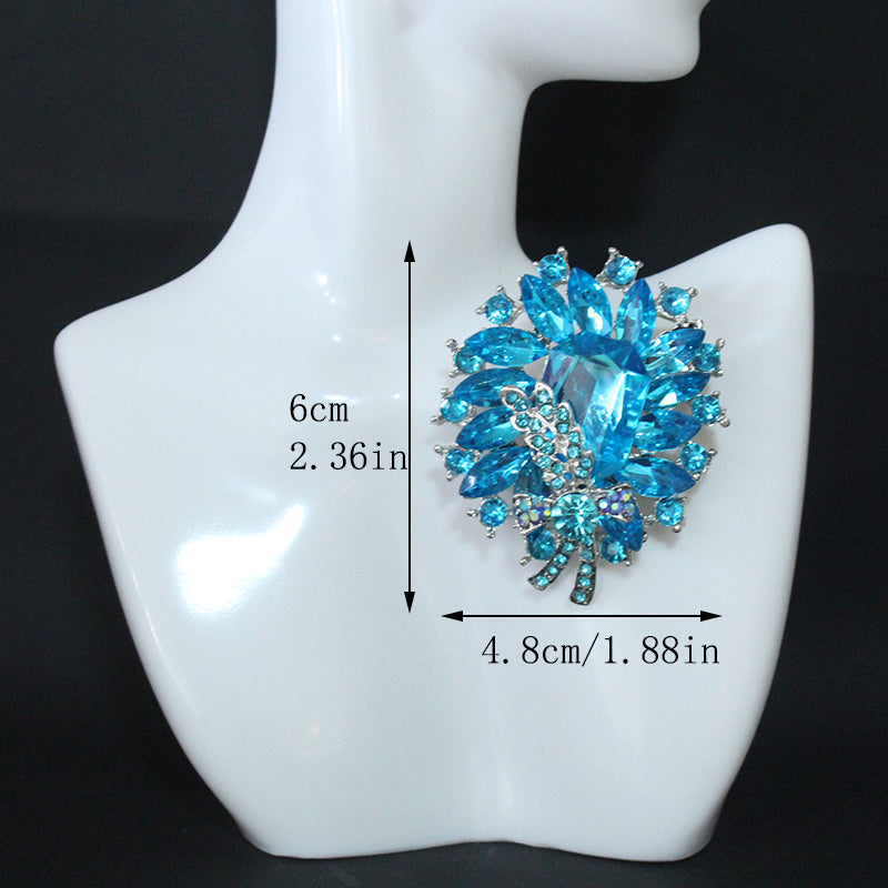 Retro-Inspired Brooch with Faux Pearls and Rhinestones Flower Pin for Scarves