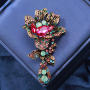 Crystal Flower Brooch for Women Oversized Rhinestones Elegant Jewelry